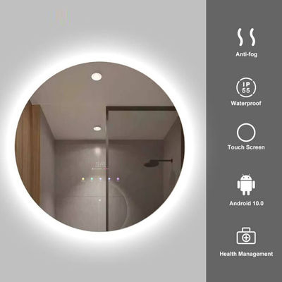 10.1&quot; 터치스크린 똑똑한 거울, IP65 PCAP 둥근 지도된 목욕탕 거울